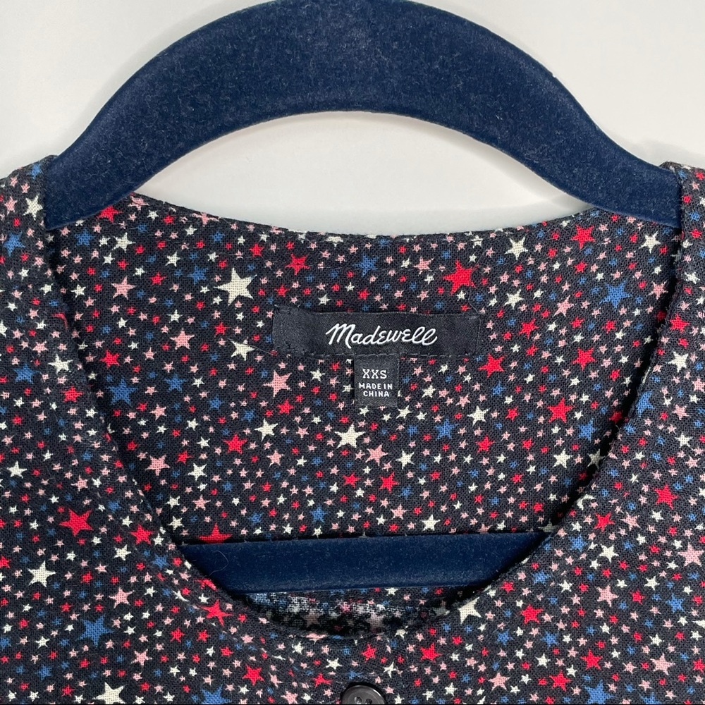 Madewell studio ruffle hem top in starry night XXS - Picture 4 of 5
